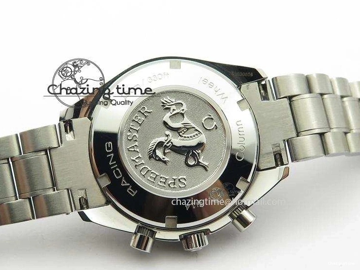 0228 Cozy Speedmaster Racing 40mm SS Black Dial On SS Bracelet A7750 ( Free Rubber Strap ) 8252
